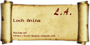 Loch Anina névjegykártya